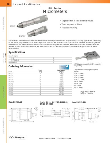 BM Series Micrometers  