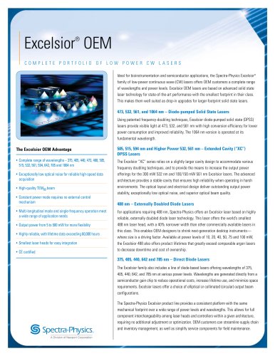 CW Lasers- Excelsior® OEM