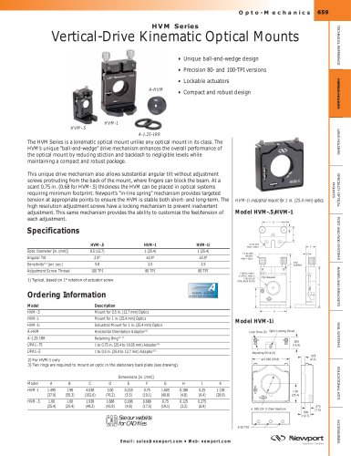 HVM Series Vertical-Drive Kinematic Optical Mounts  