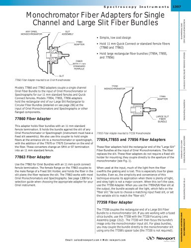 Monochromator Fiber Adapters for Single Channel and Large Slit Fiber Bundles  