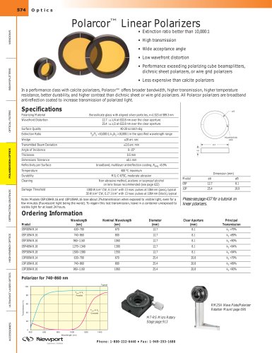 Polarcor™ Linear Polarizers  