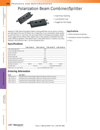 Polarization Beam Combiner/Splitter  