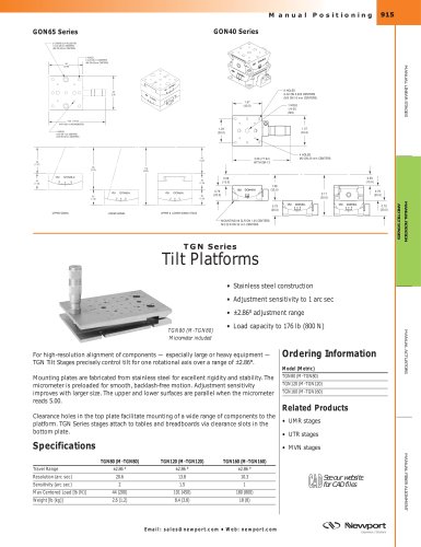 TGN Series Precision Steel Tilt Platforms  