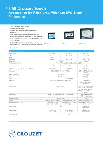 HMI Crouzet Touch Performance