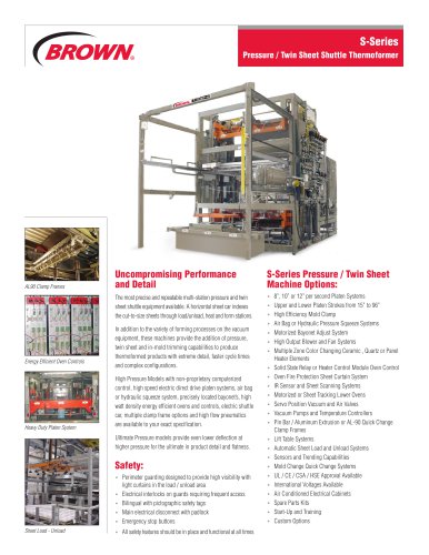 S-Series Pressure / Twin Sheet Shuttle Thermoformer