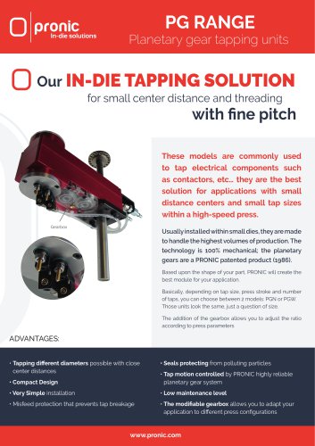 PG Range - In-die Tapping Unit