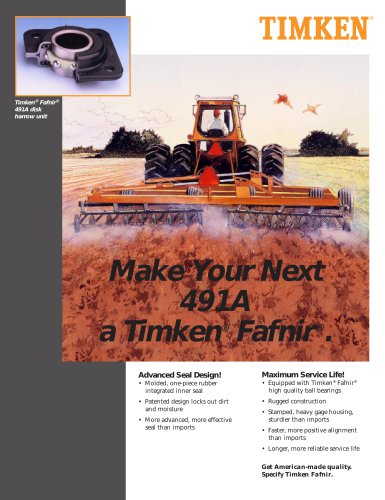 Timken® Fafnir® 491A disk harrow unit