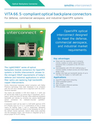 Optical Backplane Connectors