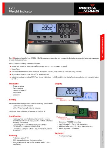 i 20 Weight indicator