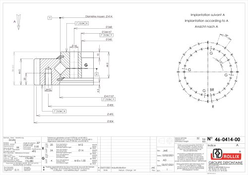 Precision roller slewing rings Compact Light with external gear