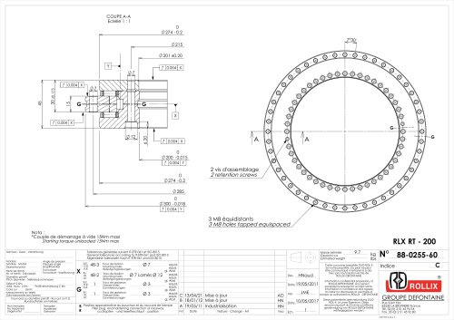 Precision roller slewing rings RT without gear