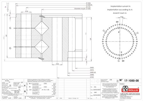 Standard crossed rollers Double row slewing rings with internal gear