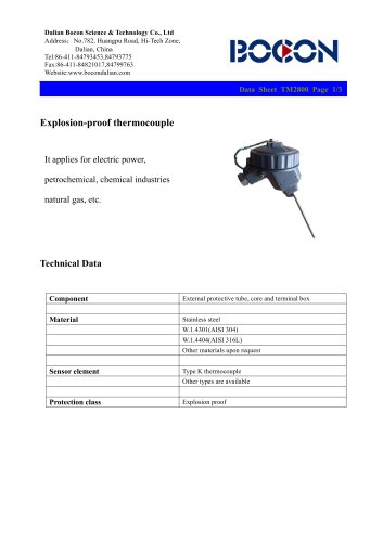 BOCON-Explosion-proof thermocouple-TM2800-Laboratory equipment/ovens/ furnance