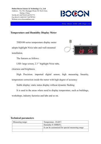 BOCON-temperature and humidity display meterTHD100-buildings/workshops