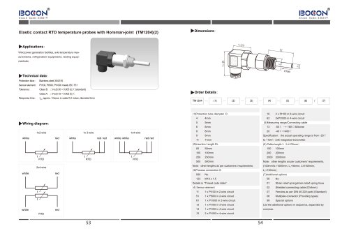 Elastic contact RTD temperature probes with Horsman-joint TM1204(2)