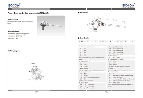 Form J screw-in thermocouple TM2402