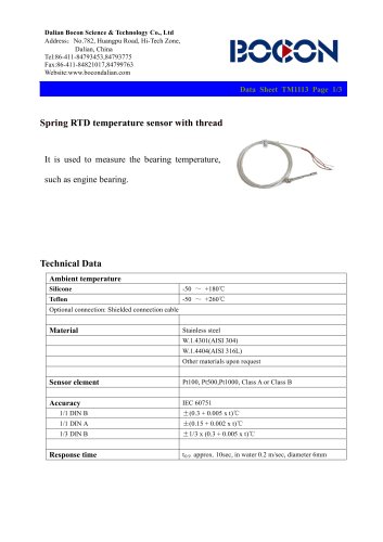 RTD temperature sensor Generator bearing  TM1113-2