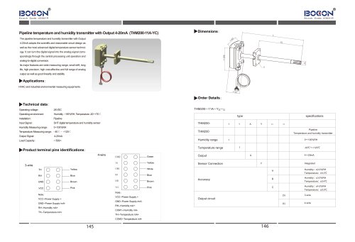 Wall-mounted temperature and humidity transmitter with Output 4-20mA(THM100-11A-YC)