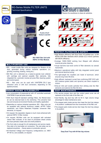 BG-Series Mobile FILTER UNITS