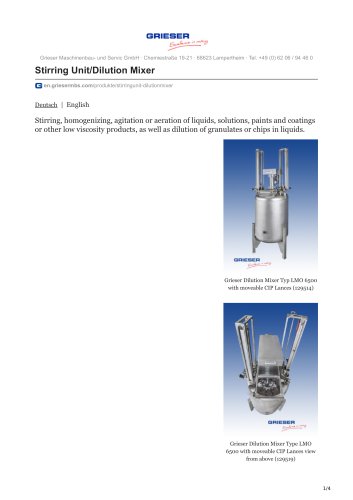 Stirring Unit/Dilution Mixer