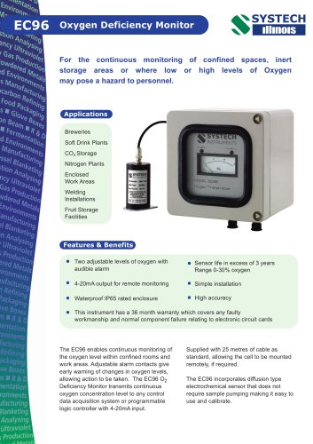 EC96 Oxygen Deficiency Monitor