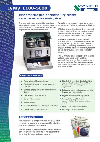 Lyssy L100-5000 gas permeability tester