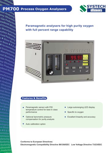 PM700 Paramagnetic oxygen analyser