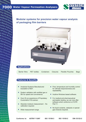 Water Vapour Permeation Analysers