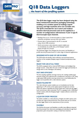 DATAPAQ Q18 Data Logger Range