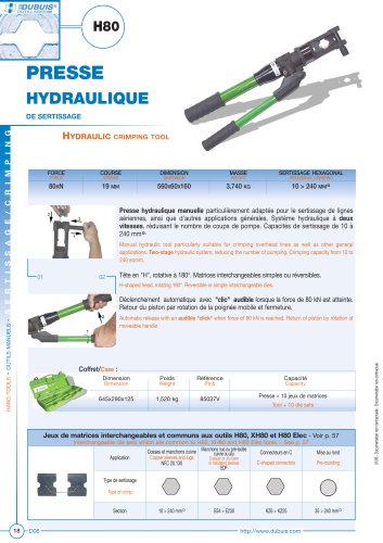 H80 - Hydraulic crimping tool