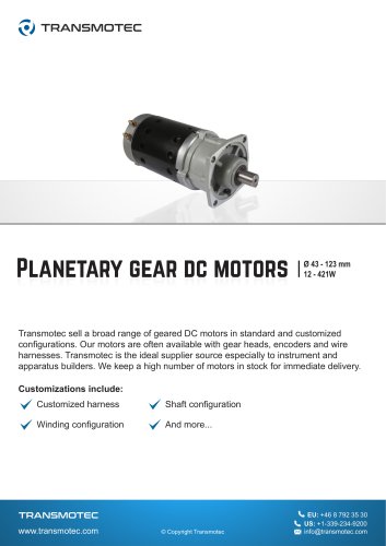 TRANSMOTEC Planetary gear dc motors