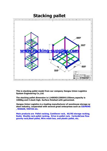 Union Stacking Pallet Drawing