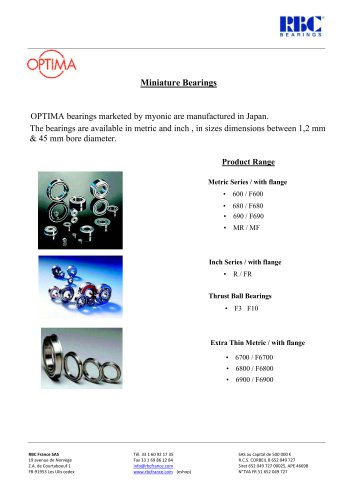 Miniature precision radial ball bearings