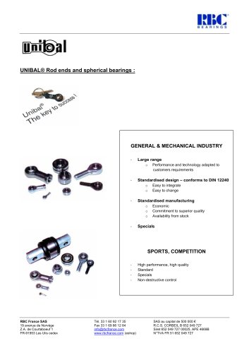 Spherical plain bearings and rod ends