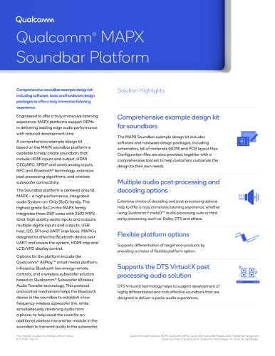 Qualcomm® MAPX Soundbar Platform