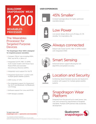 Snapdragon 1200 Wearable Platform