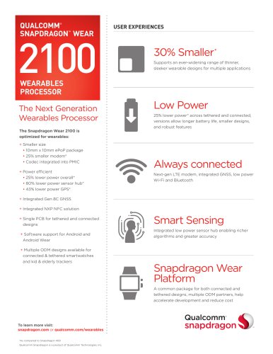 Snapdragon Wear 2100 Platform