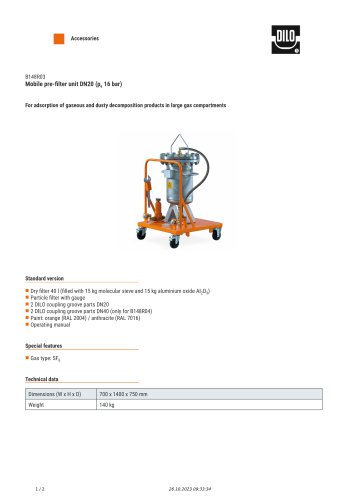 Mobile pre-filter unit DN20 (pe 16 bar)