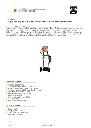 SF6 GAS REFILLING DEVICE