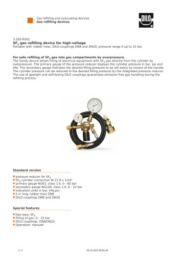 SF6 gas refilling device for high-voltage