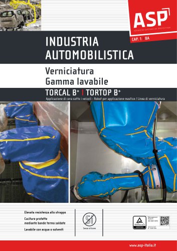 INDUSTRIA AUTOMOBILISTICA Verniciatura Gamma lavabile TORCAL B+ / TORTOP B+