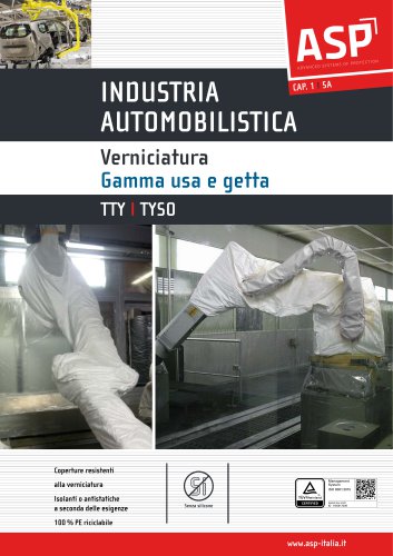 INDUSTRIA AUTOMOBILISTICA Verniciatura Gamma usa e getta TTY / TY50