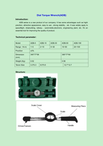 ADB Dial Torque Wrench for improving the quality of product | Wenzhou Tripod instrument