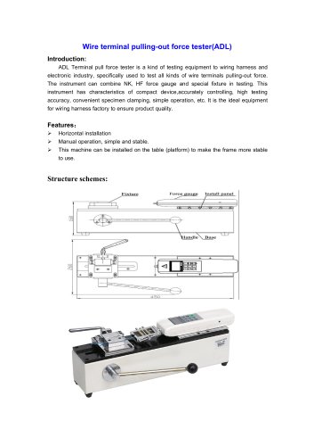 ADL Wire terminal pulling-out force tester for testing equipment to wiring harness and electronic industry | Wenzhou Tripod instrument