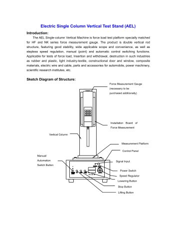 AEL Electric Single Column Vertical Test Stand for Lab use | Wenzhou Tripod instrument