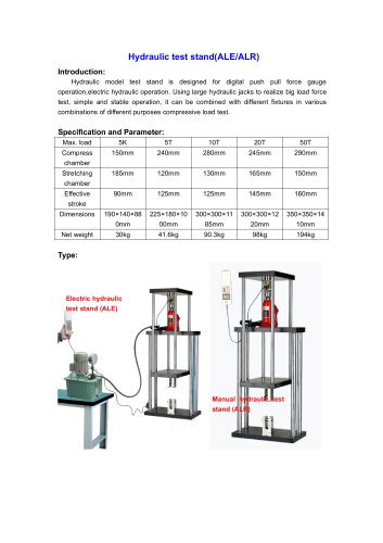 ALE/ALR Hydraulic test stand for different purposes compressive load test | Wenzhou Tripod instrument