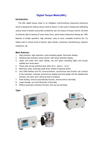 ANL Digital Torque Meter for Lab use | Wenzhou Tripod instrument