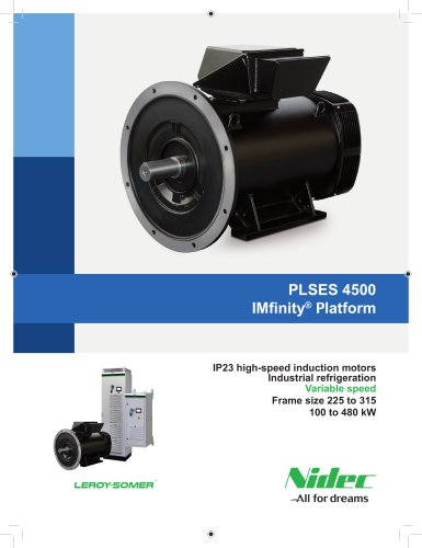 PLSES 4500, IP 23 high-speed induction motors for industrial refrigeration