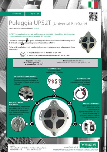 Puleggia UPS2T di trazione e di rinvio