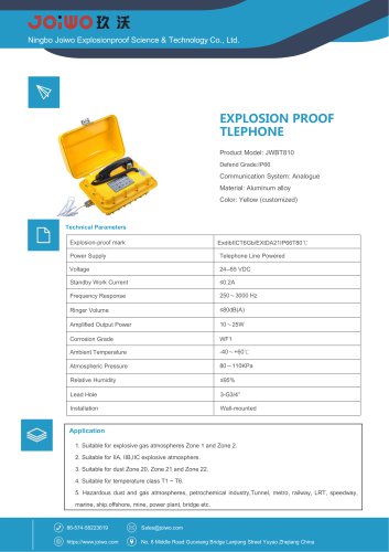 explosion proof telephone JWBT810